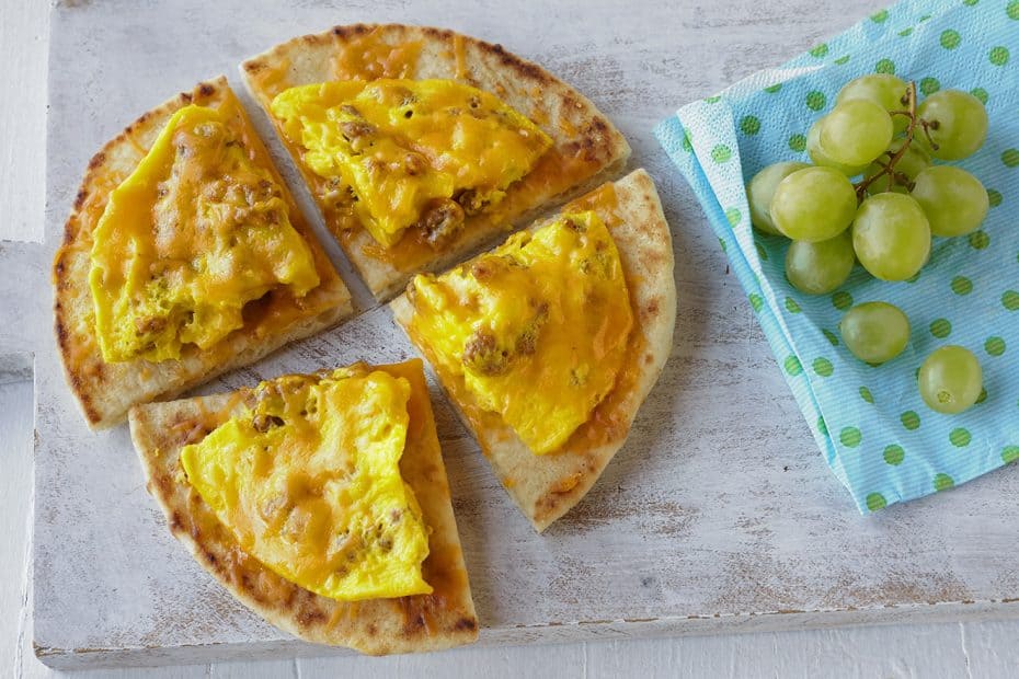 Microwave Breakfast Flatbread Pizza