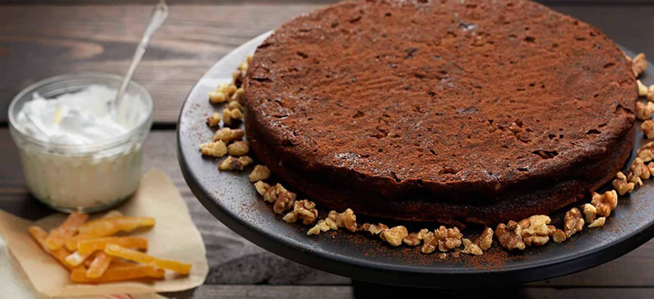 Flourless Orange Chocolate Cake With Walnuts