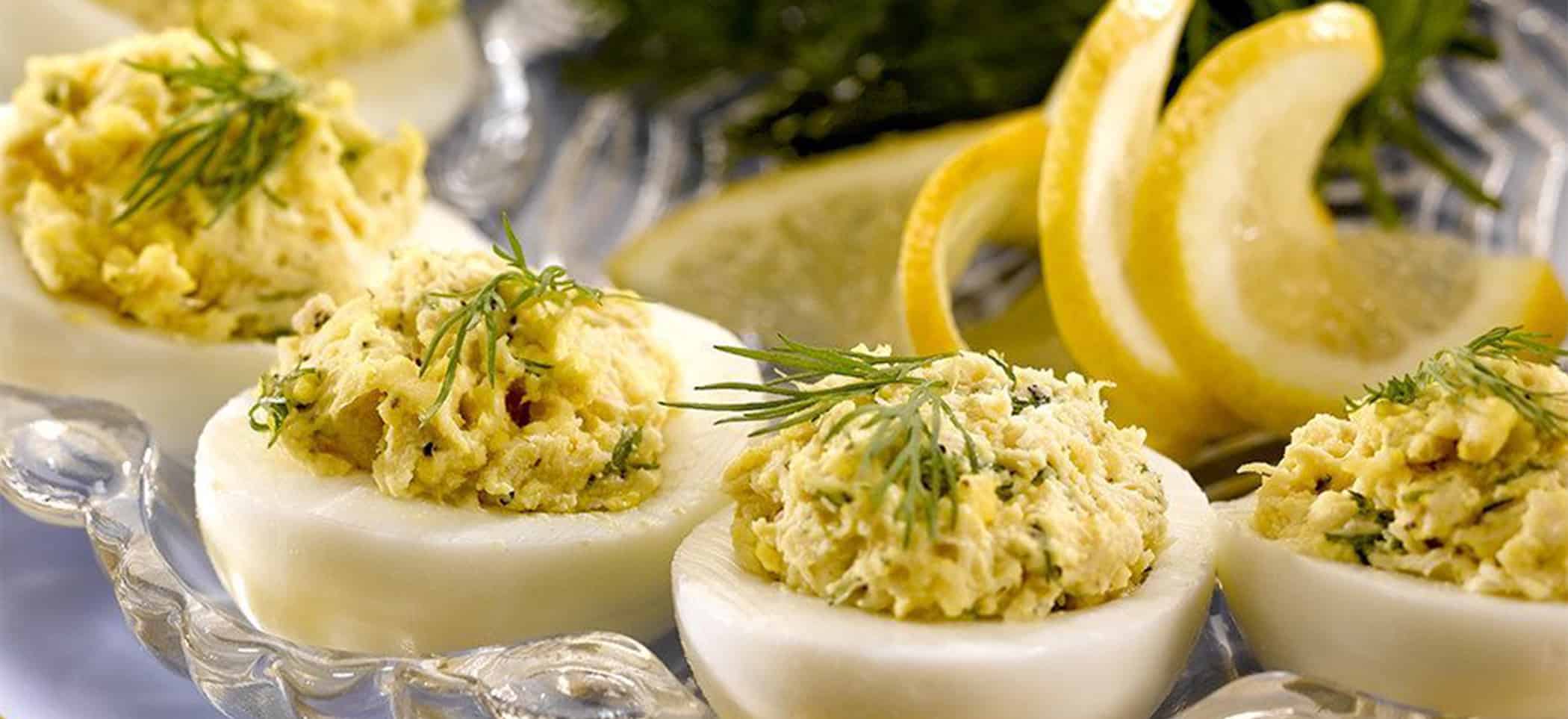 Crab Stuffed Deviled Eggs