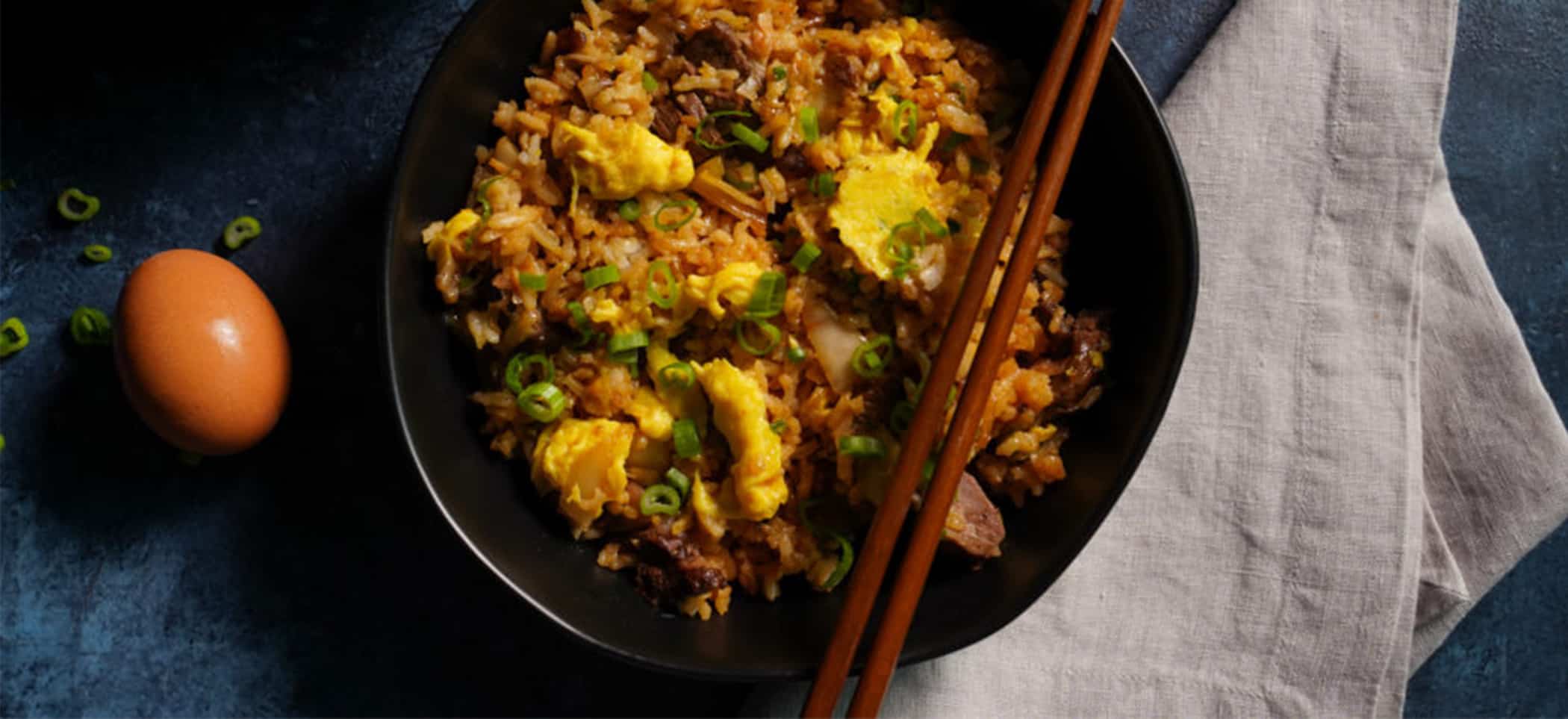 Beef Bulgogi and Kimchi and Egg Fried Rice