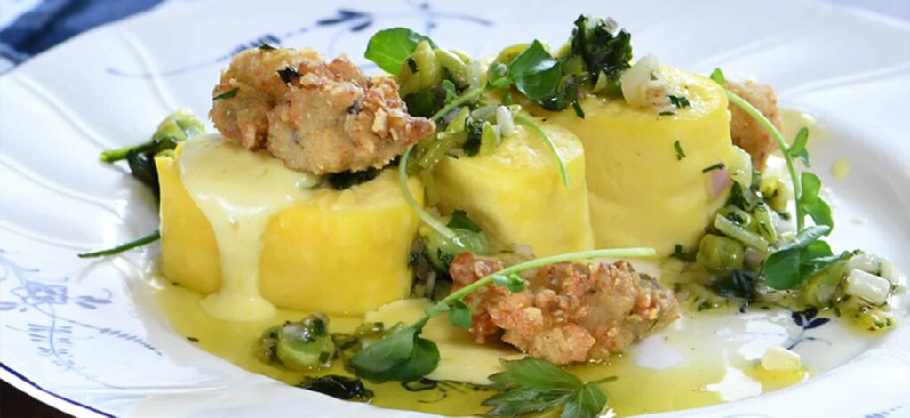 Chef Paul’s Omelet With Fried Oysters And Charred Ramp Salsa Verde ...