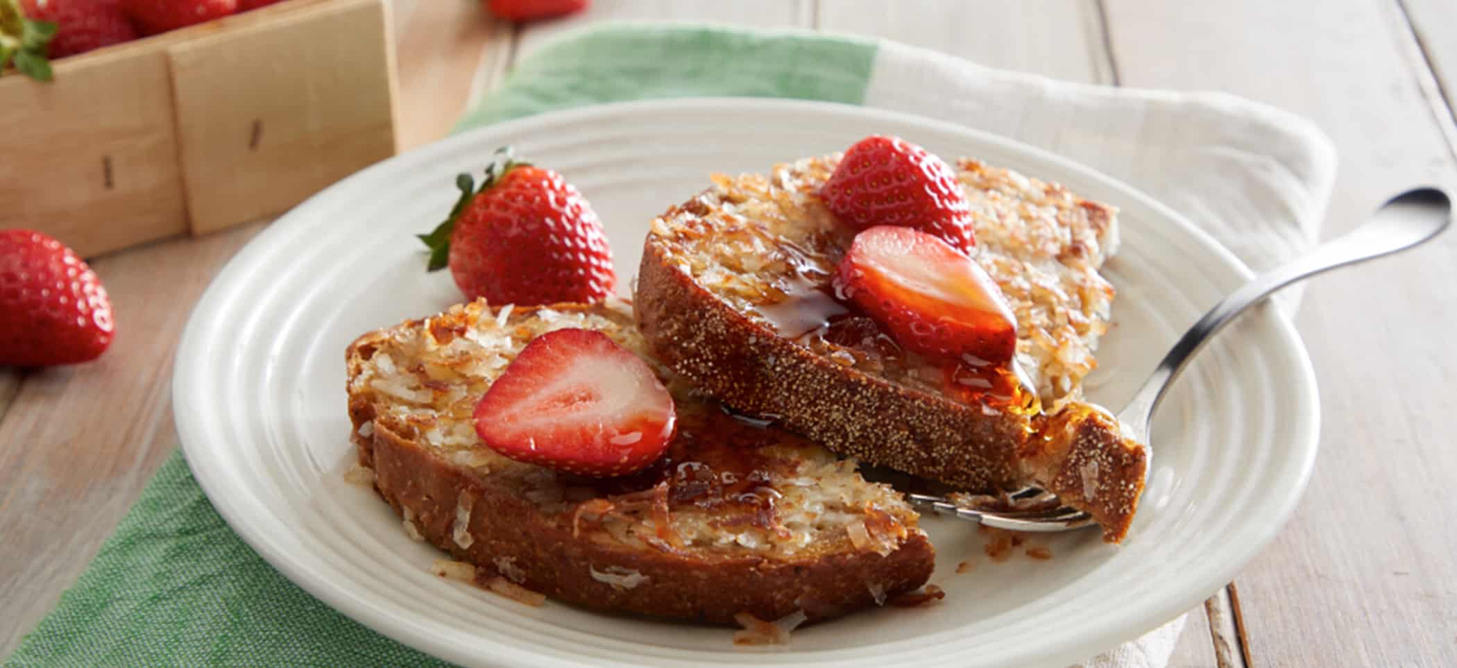 Coconut and Strawberry French Toast
