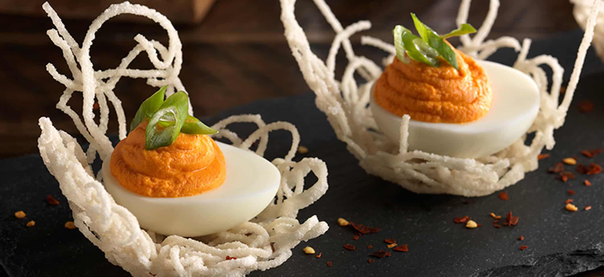 Eye-Poppin' Sriracha Deviled Eggs