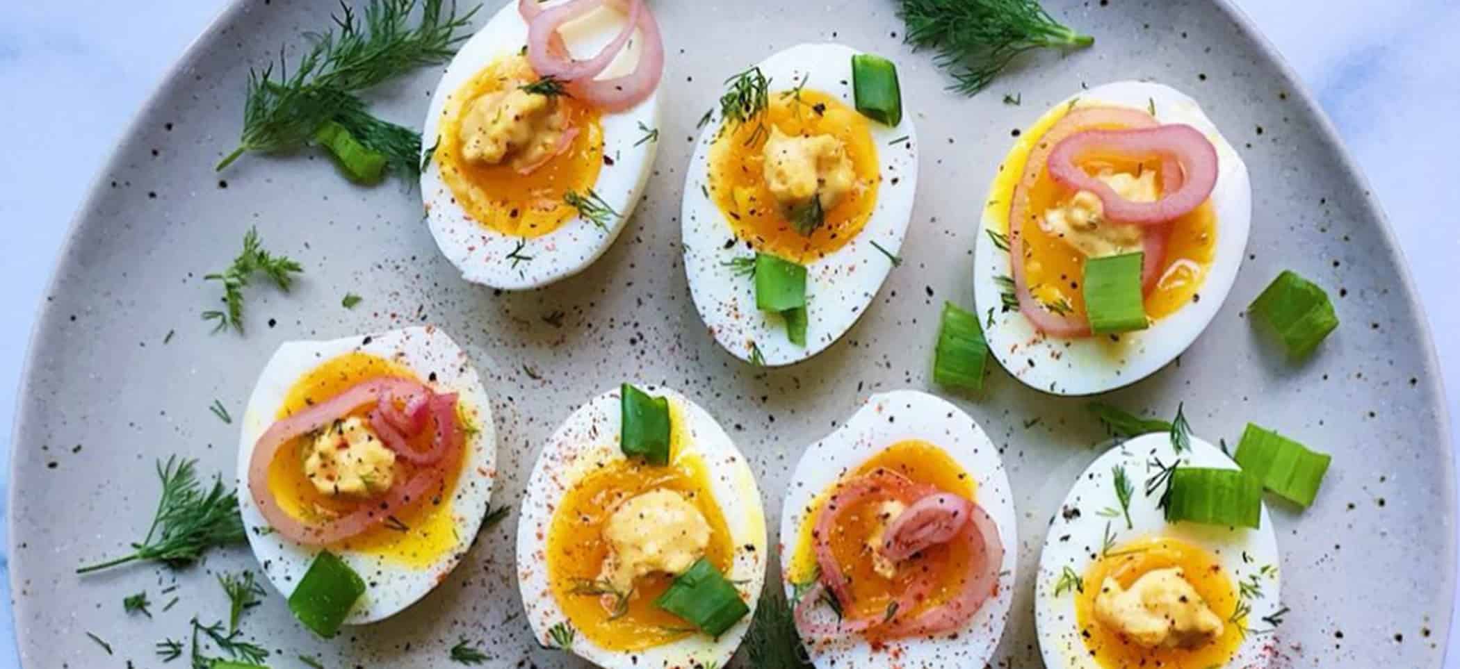 Jammy Deviled-ish Eggs