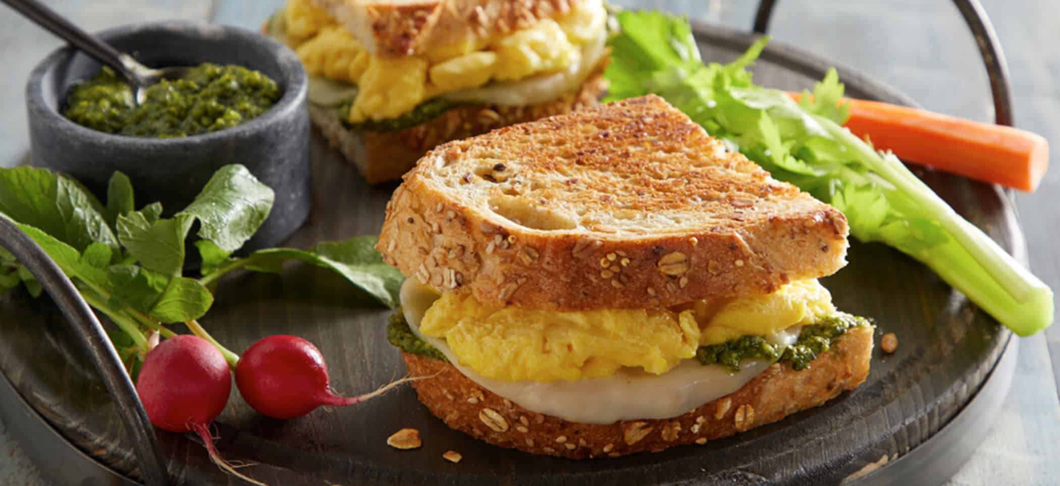 Pesto and Egg Grilled Cheese