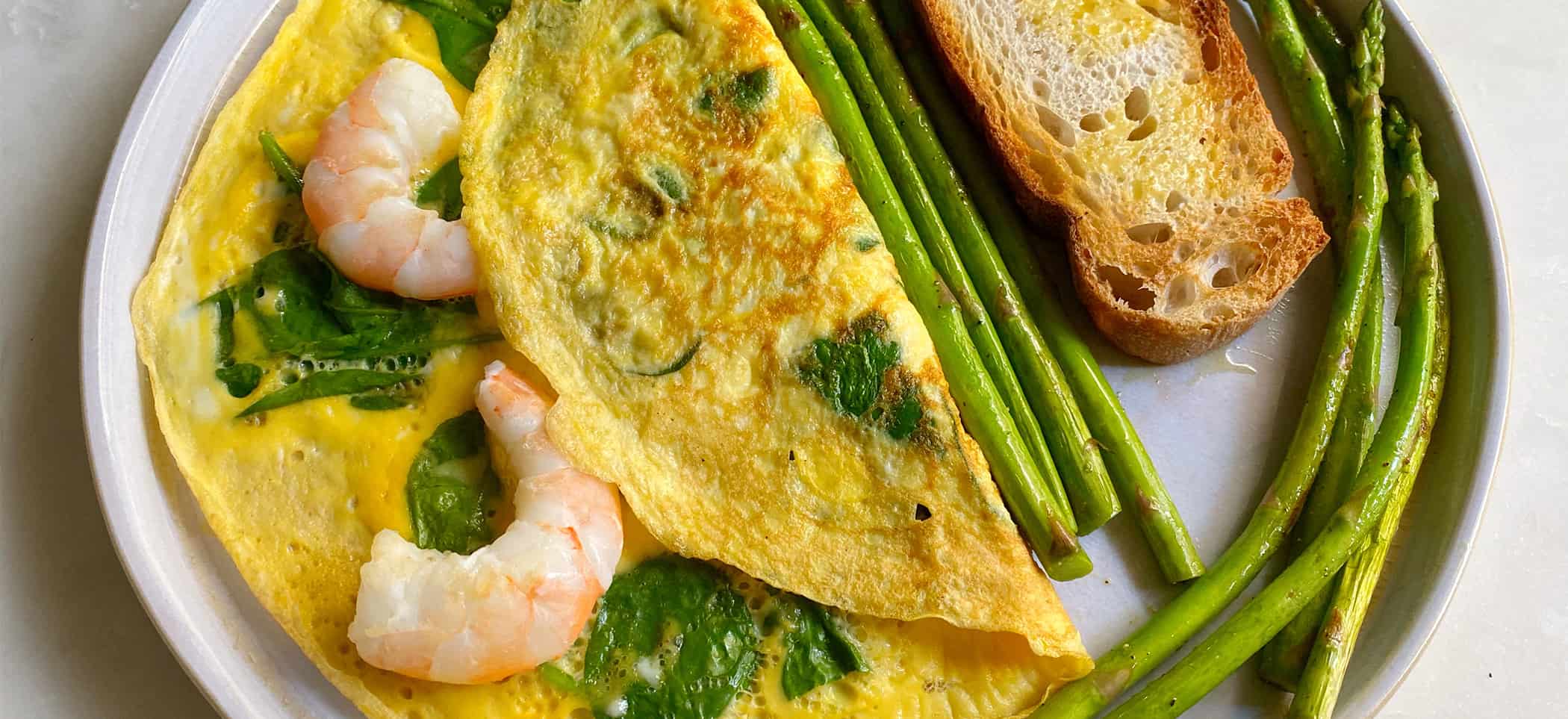 Shrimp And Spinach Omelette