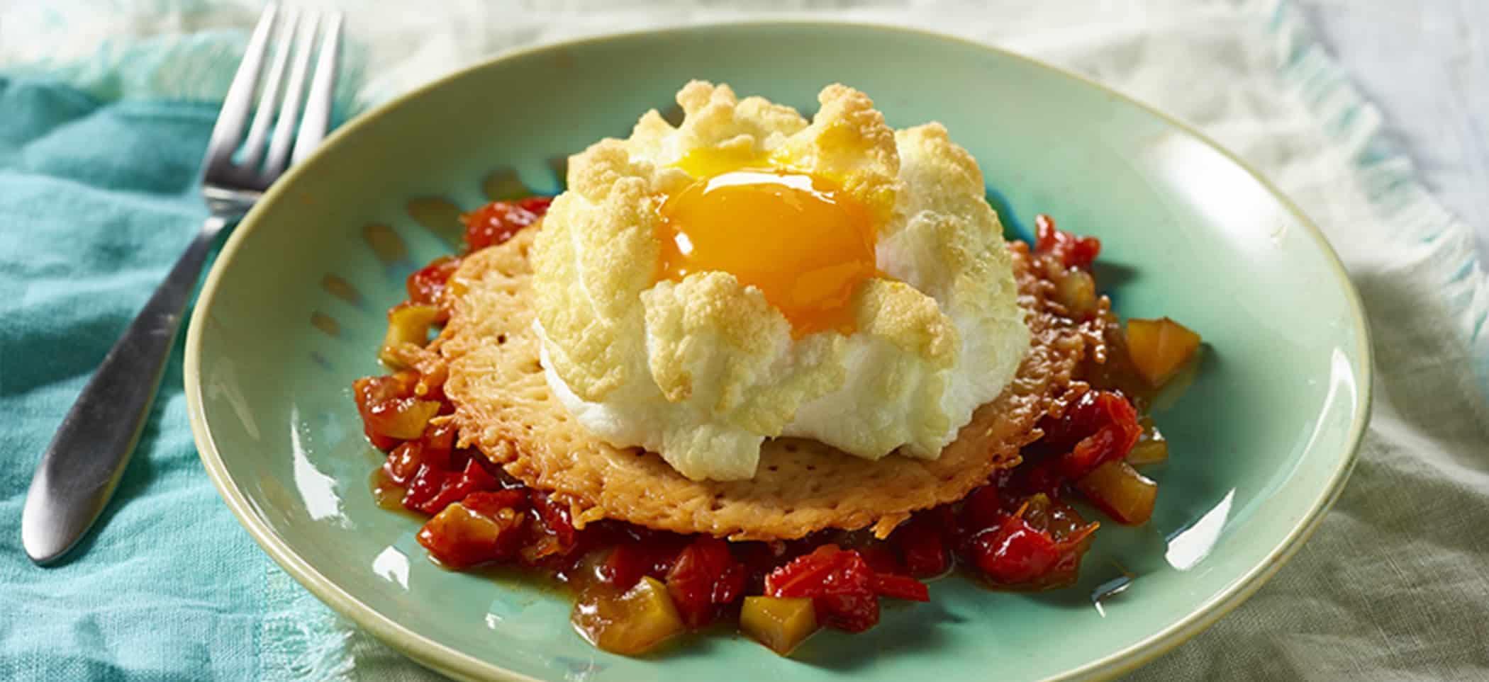 Egg Cloud On Parmesan Crisp