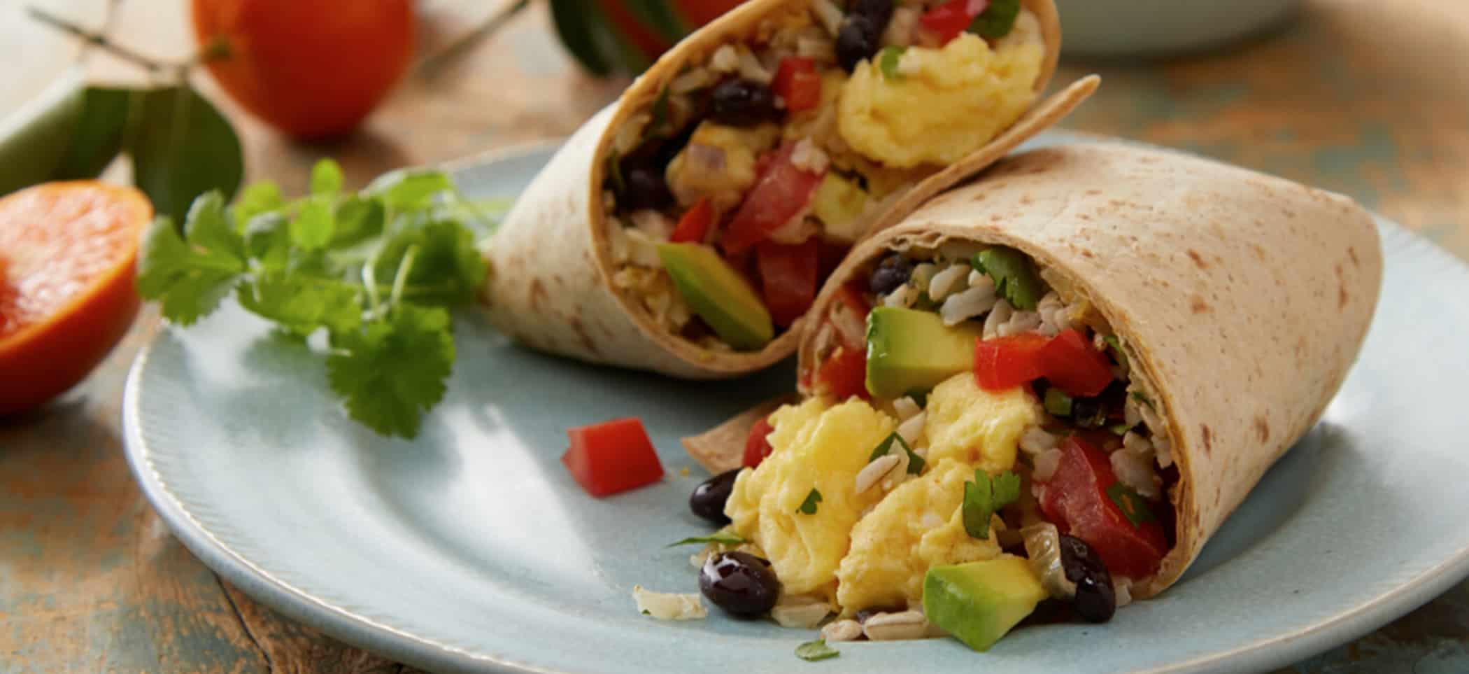 Spicy Black Bean Breakfast Burrito