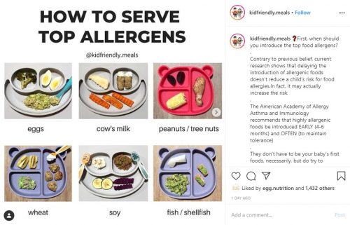 Instagram post titled How to serve top allergens