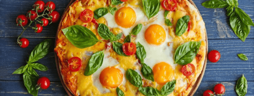 pizza with eggs