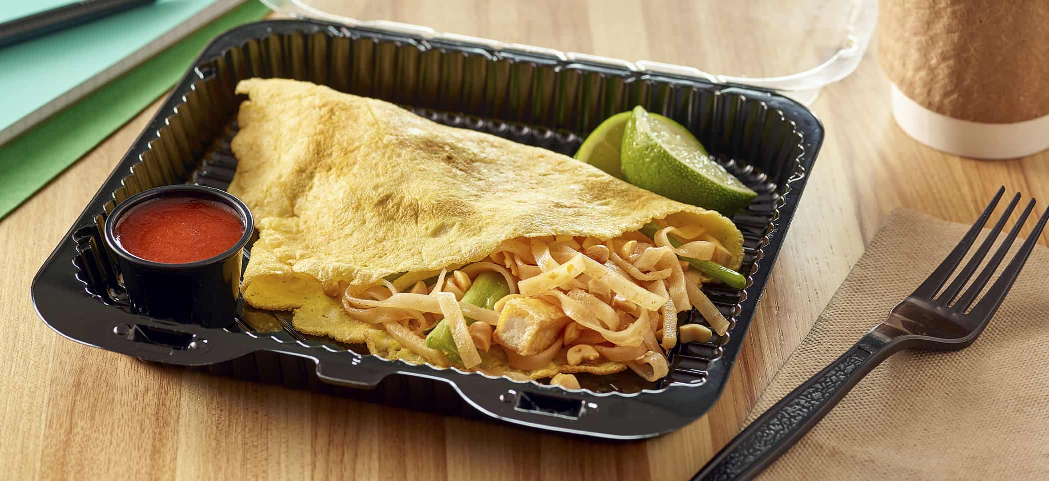 Pad Thai Noodle Stuffed Omelet