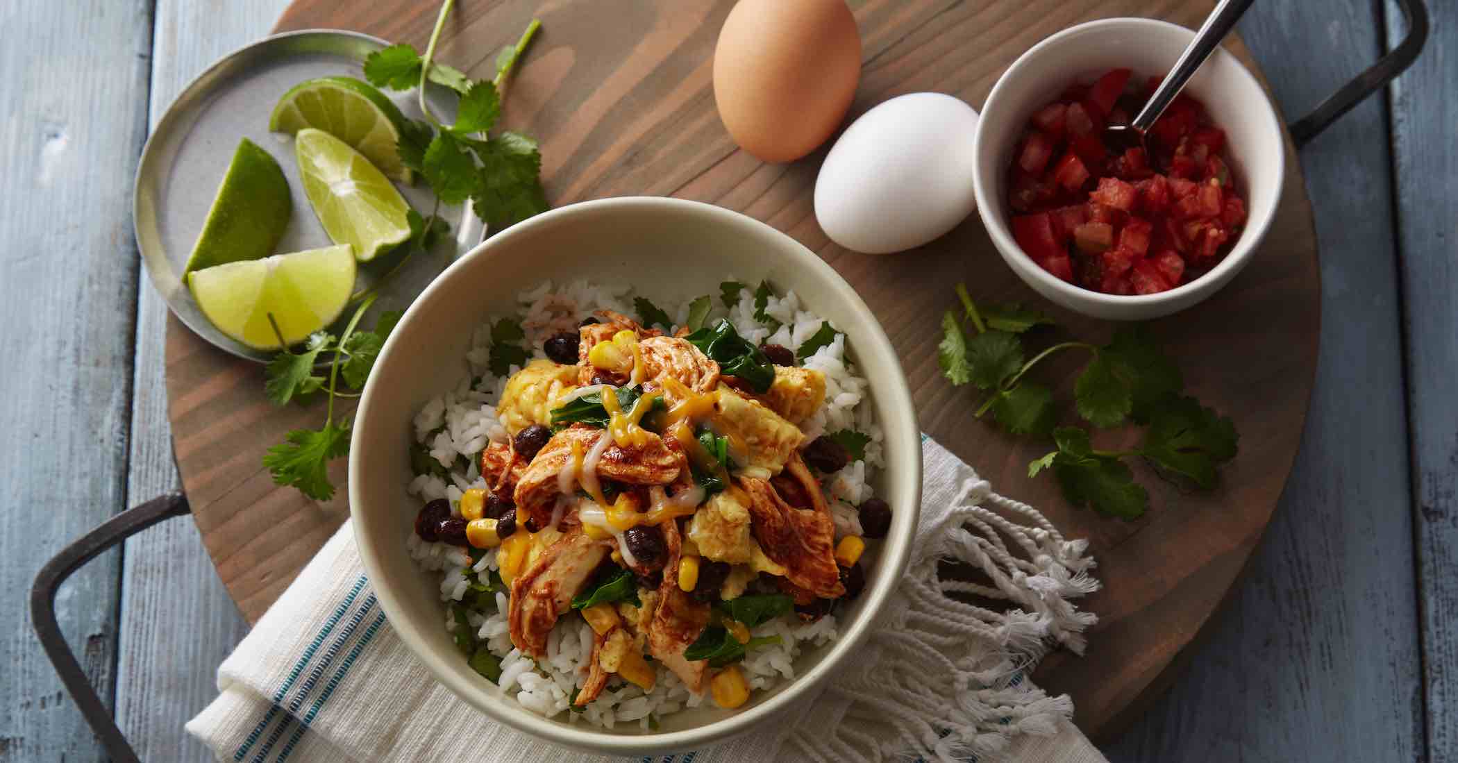 Chicken And Egg Burrito Bowl