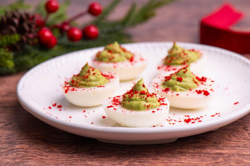 Matcha Strawberry Deviled Eggs