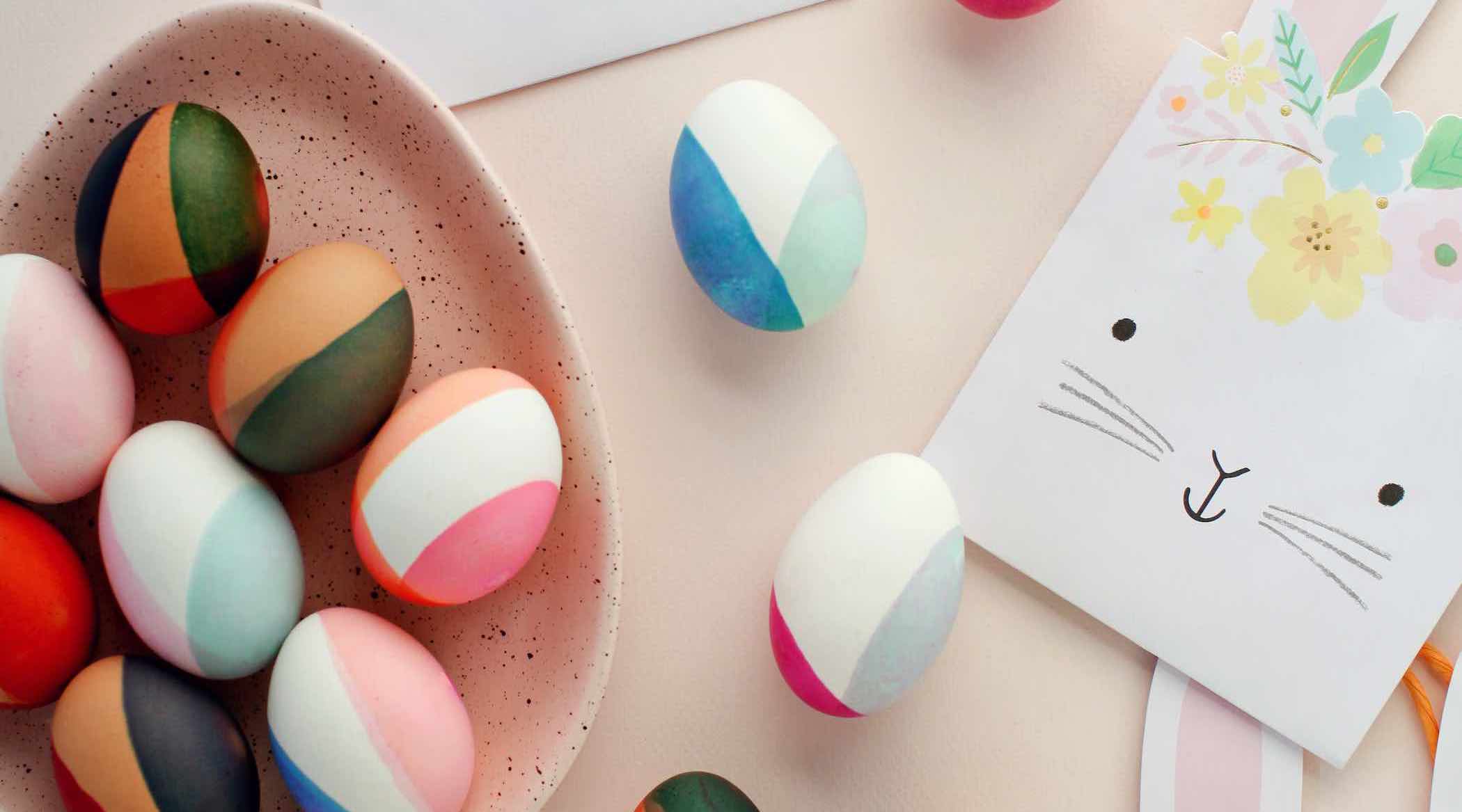 How to Decorate Color Blocked Eggs