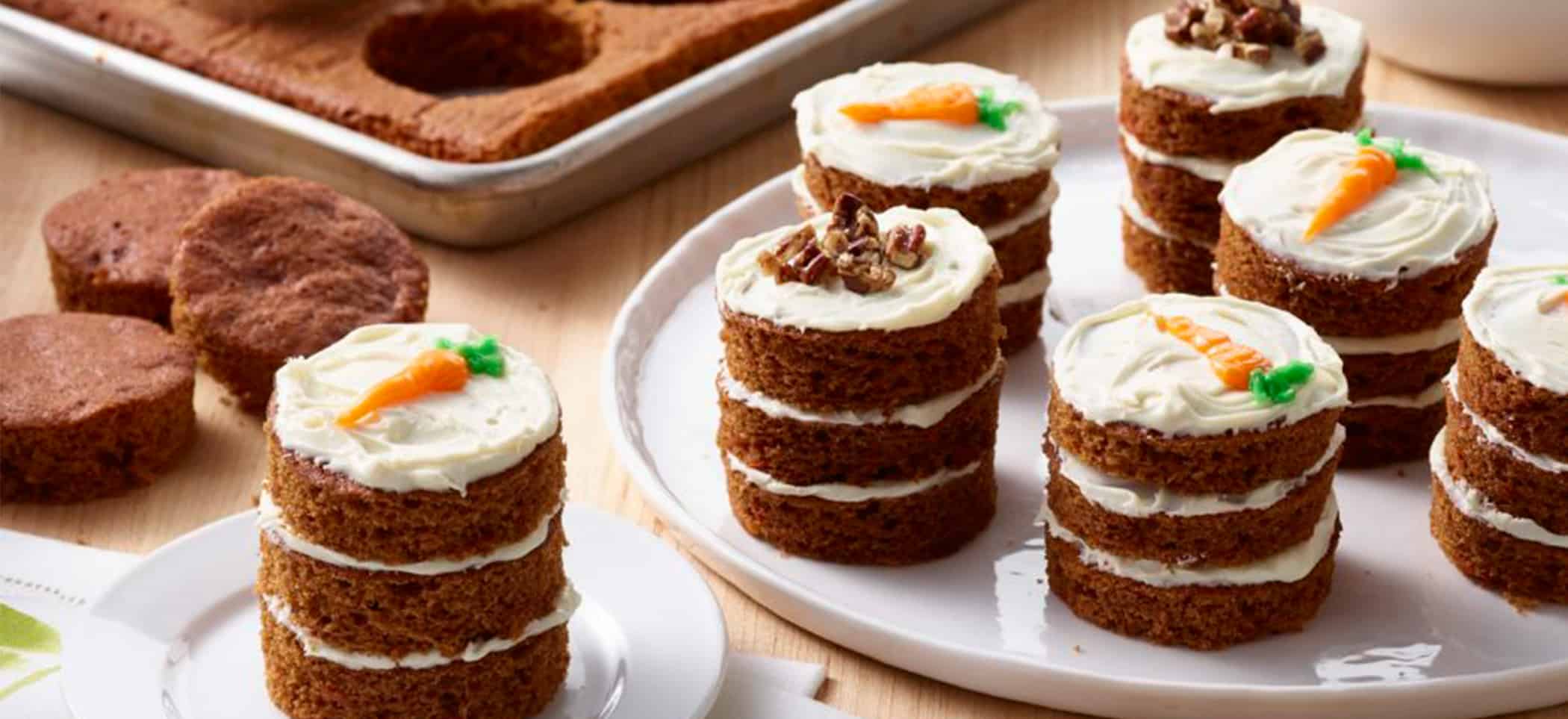 Carrot Cake Mini Stacks with Cream Cheese Frosting