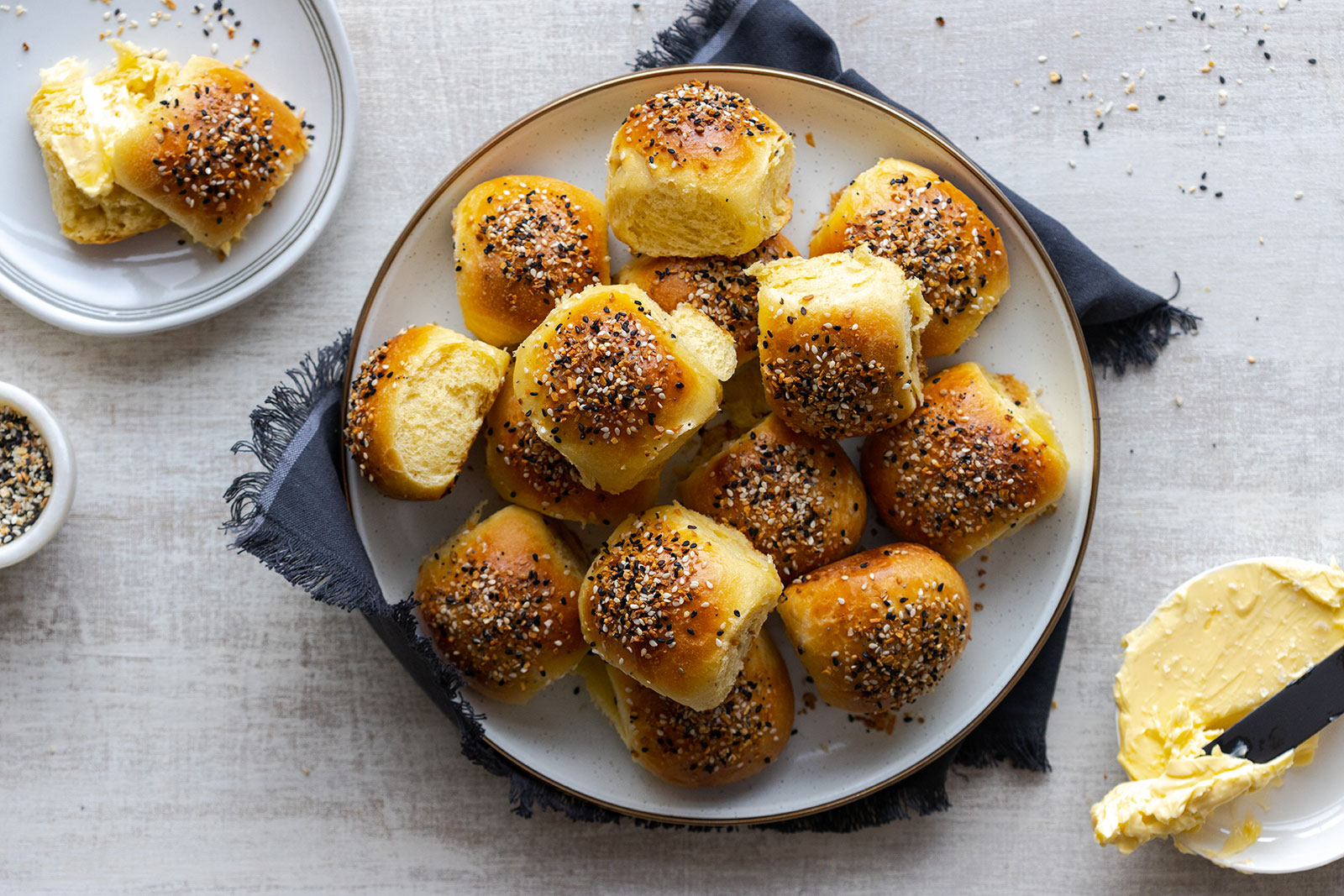 Everything Seasoning Brioche Rolls