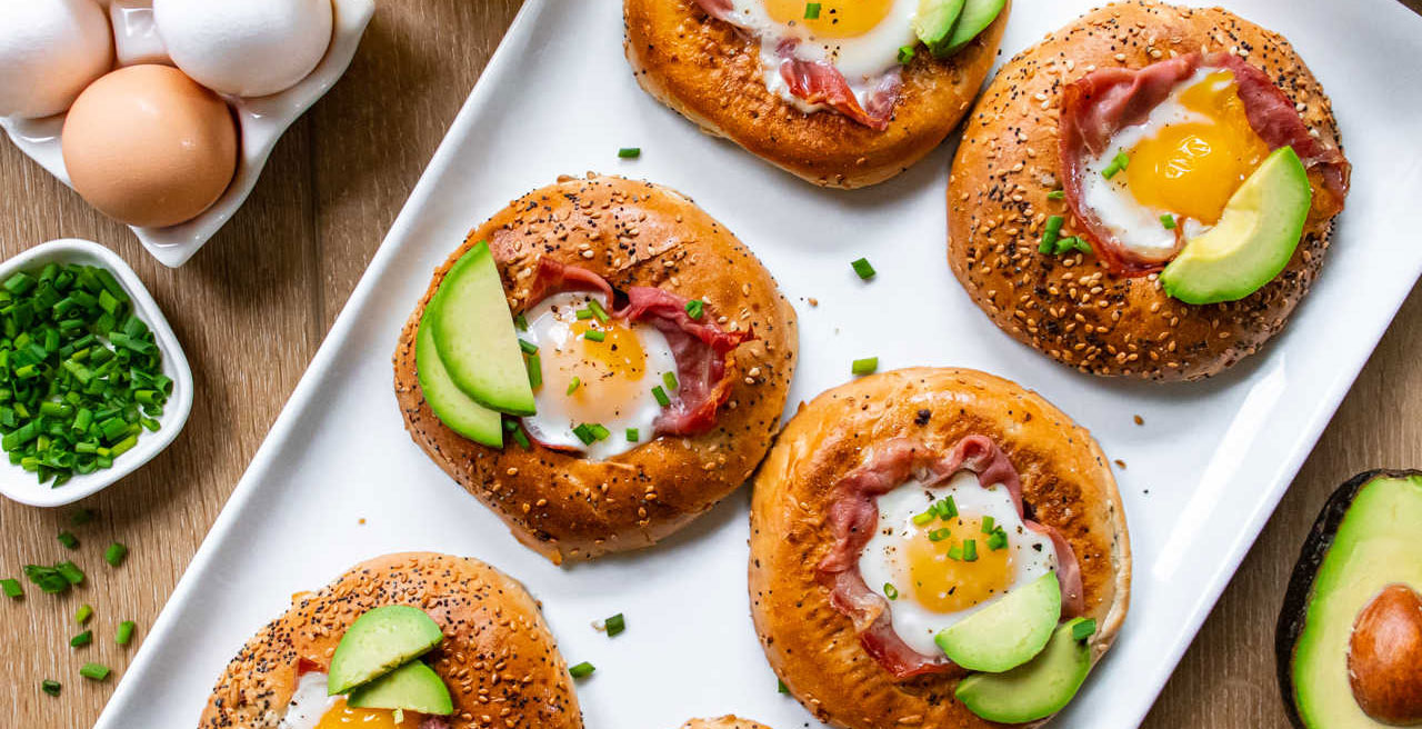 Sheet Pan Egg in a Bagel Hole