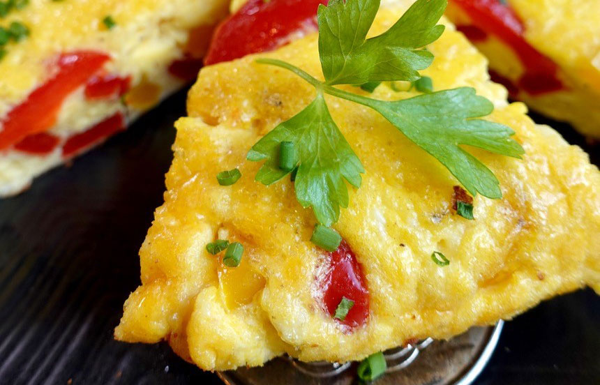 Peppers and Eggs (Philly Style) Frittata with Garlic Crostini