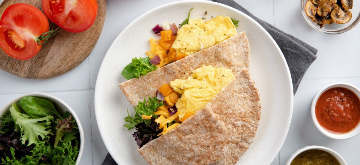 Grab & Go Scrambled Egg Stuffed Pitas