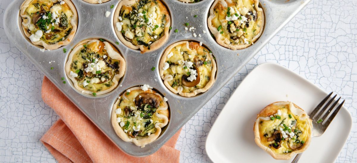 Mini Kale and Mushroom Quiches