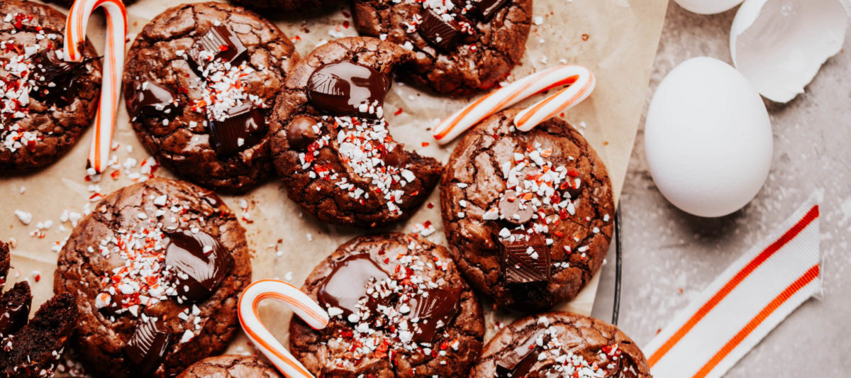 Double Chocolate Peppermint Brownie Cookies