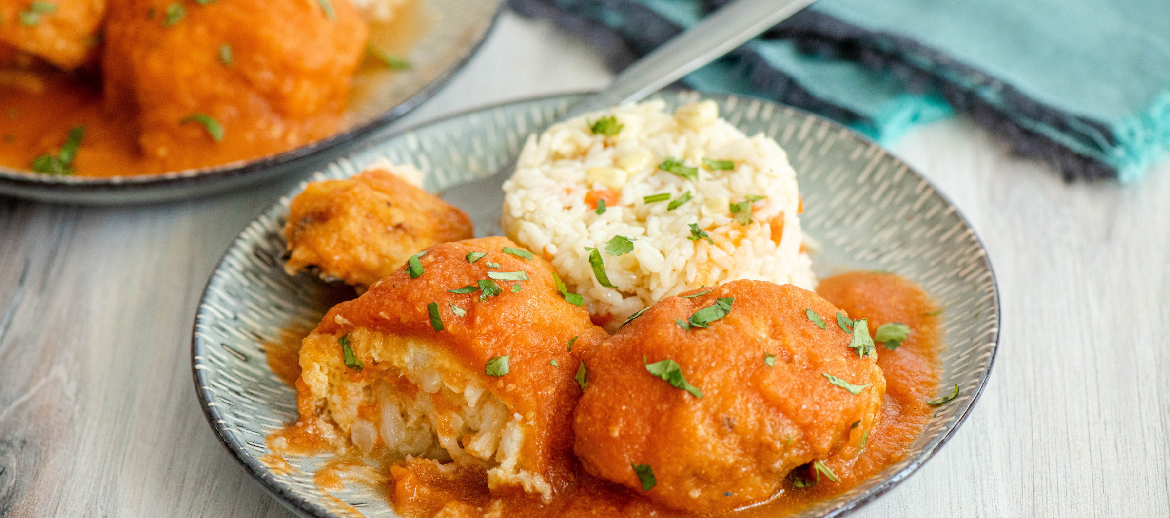 Cauliflower Tortitas in Tomato Sauce