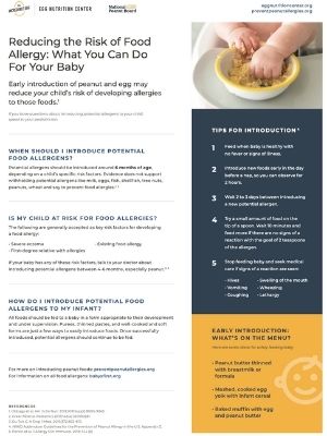 Reducing The Risk of Food Allergy: What You Can Do For Your Baby (English & Spanish) PDF cover