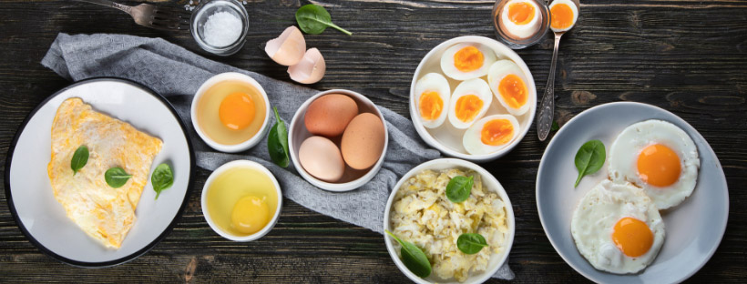 a collection of egg dishes