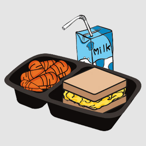 illustration of a school lunch
