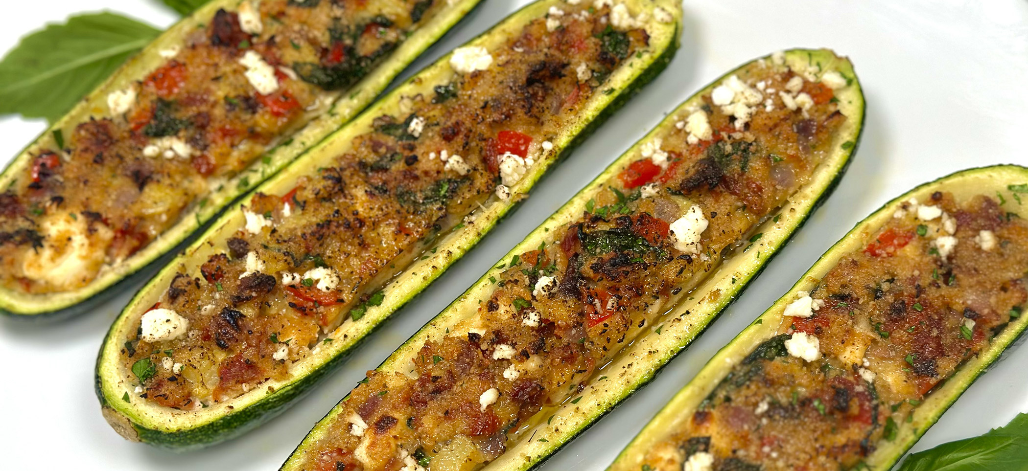 Mediterranean Stuffed Zucchini Boats