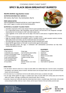 Screenshot of Spicy-Black-Bean-Breakfast-Burrito-1-Virtual-Cooking-Demo-Cheat-Sheet PDF