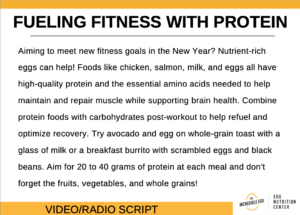 Screenshot of fitness video/radio script