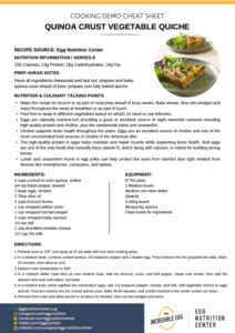 Screenshot of Quinoa-Crust-Vegetable-Quiche-Virtual-Cooking-Demo-Cheat-Sheet PDF