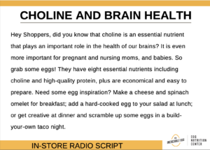 Screenshot of choline radio/video script PDF