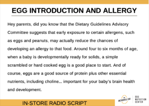 Screenshot of allergy video/radio script