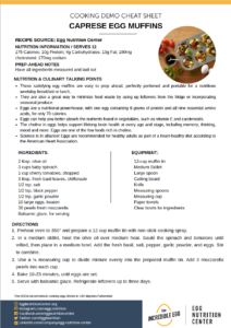 Screenshot of Caprese-Egg-Muffins-Virtual-Cooking-Demo-Cheat-Sheet PDF