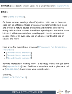 Screenshot of dinner inspiration media pitch