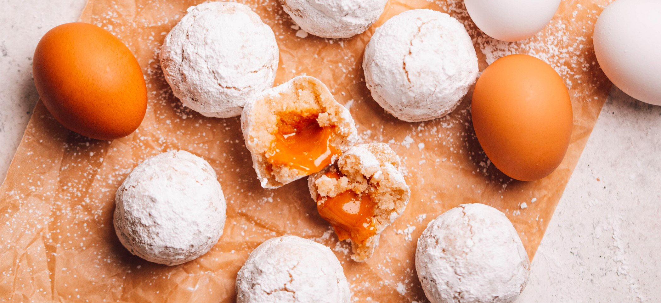Caramel Stuffed Almond Snowball Cookies