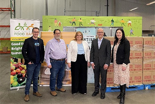 From Left: Danny Leckie, CEO of HATCH for Hunger; John Puglisi, president of Puglisi Egg Farms; Emily Metz, president and CEO of the American Egg Board; Tom Perez, senior advisor to the President of the United States; Emily Lauer-Bader, director of corporate partnerships at the Capital Area Food Bank