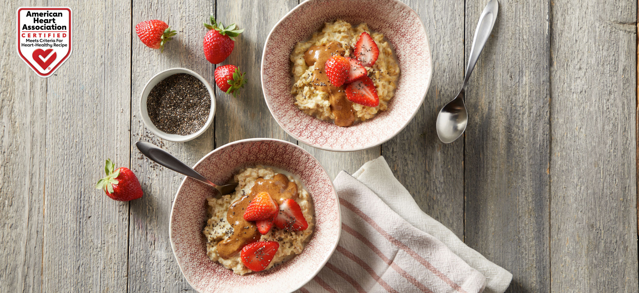 Strawberry Almond Butter Oatmeal - American Egg Board