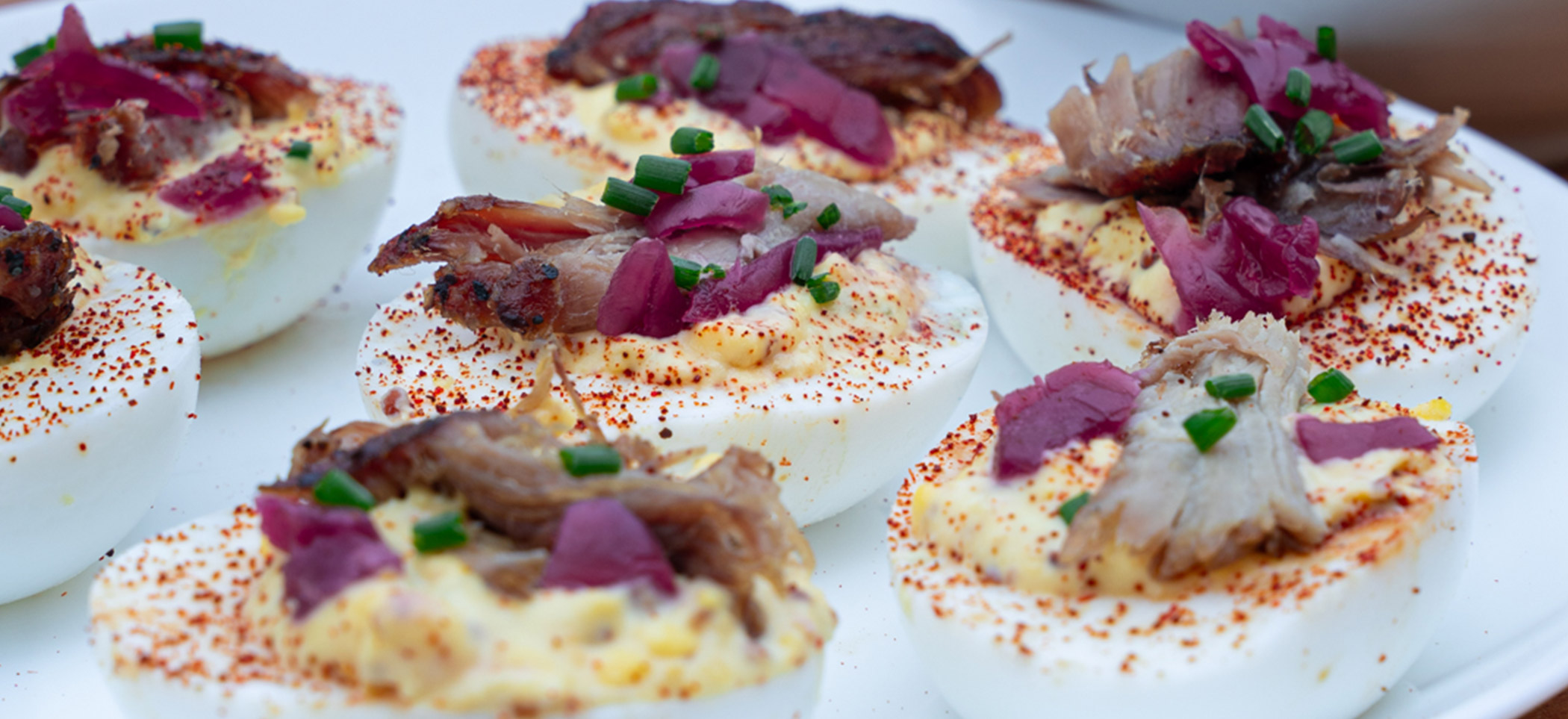 Deviled Eggs with Pulled Pork