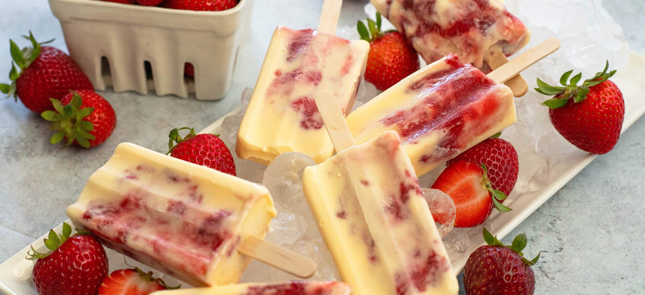 Strawberries and Cream Pops