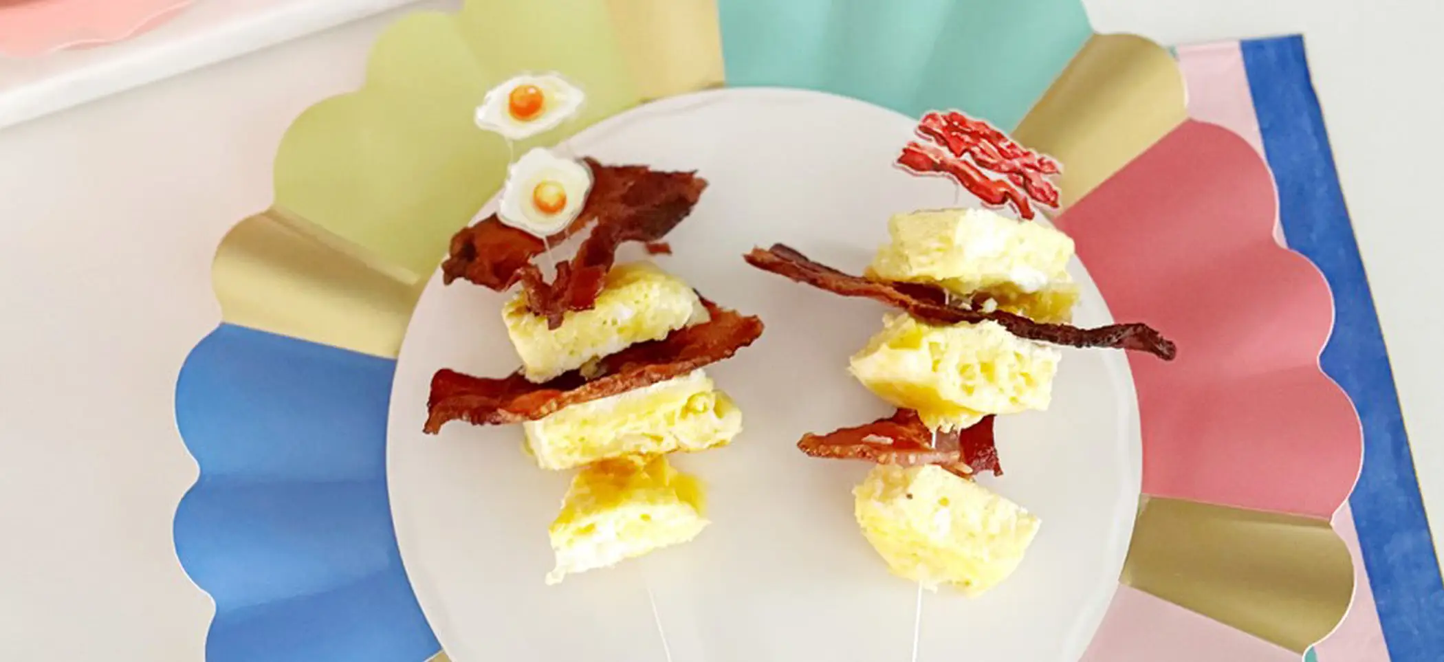 Egg Bite and Bacon Skewers