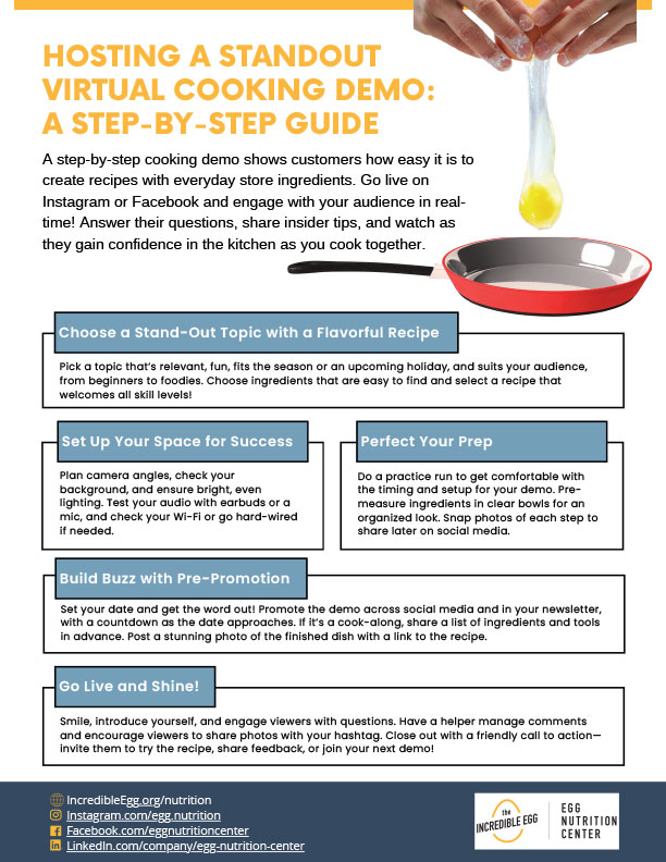 cover of Virtual Cooking Demo Cheat Sheet