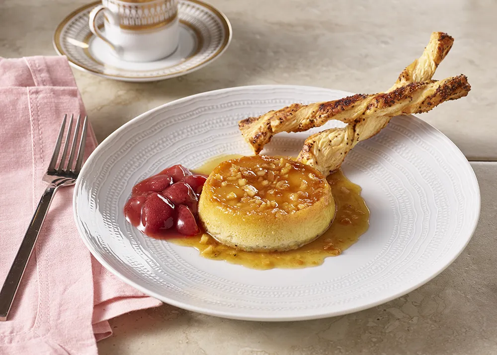 blue cheese flan