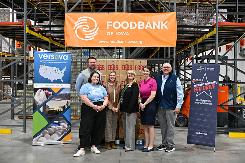 Versova donated 280,800 eggs to Food Bank of Iowa on March 31, 2026